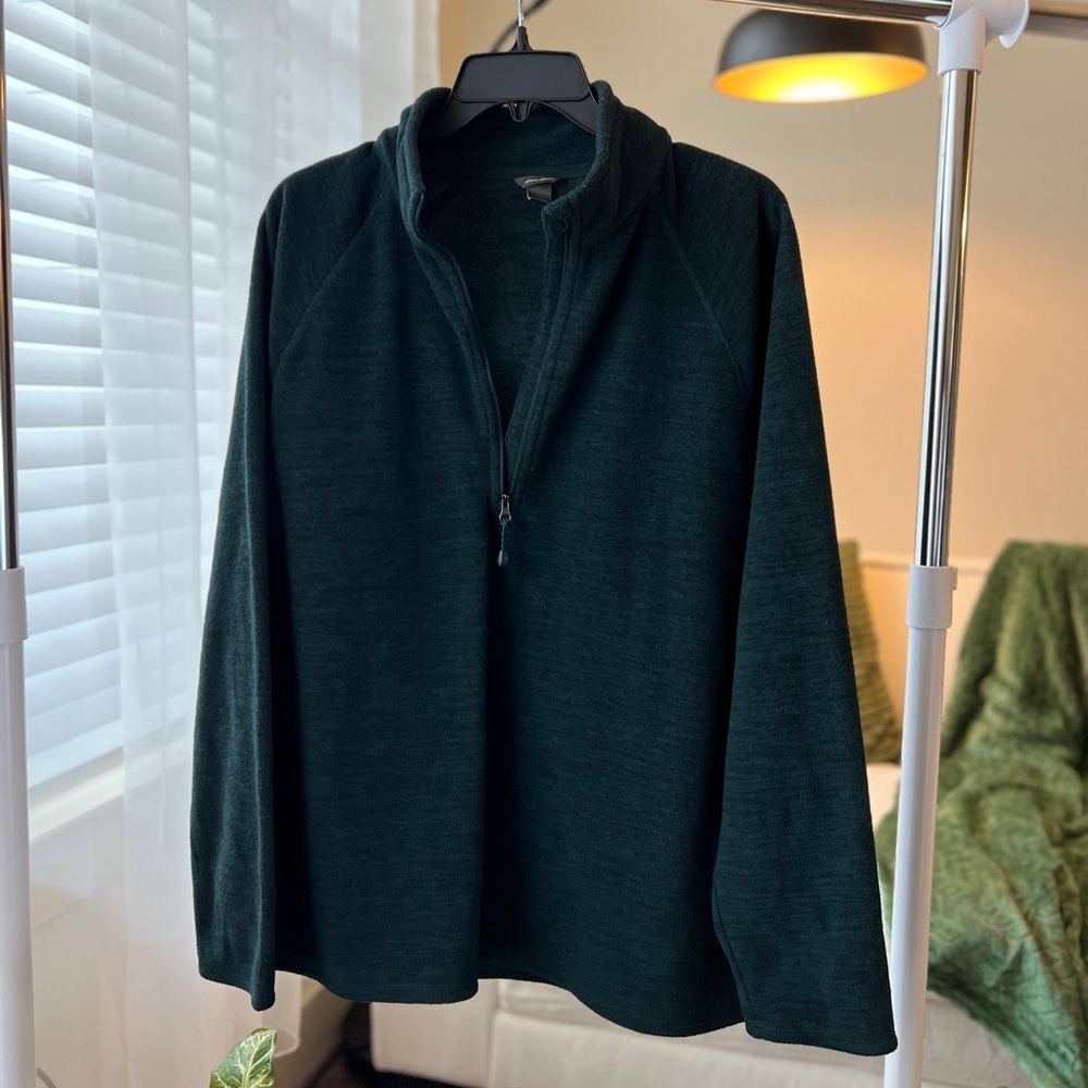 Eddie Bauer Quarter Zip Pullover - Forest Green (XL)
